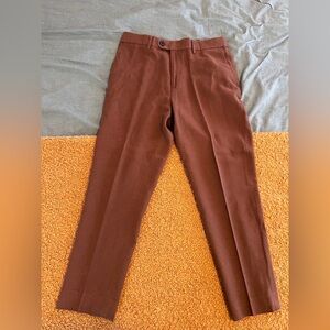 Flat front trousers in Tobacco / Caramel / Toffee color size 31 waist